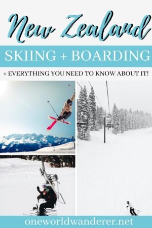 Skiing and snowboarding in New Zealand- your ultimate guide to the things to do, things to wear, which ski hills to visit, the ski-terminology to learn, and tips and tricks on the winter season in the New Zealand South Island! #skiing #wintertravel #newzealandtravel #queenstown