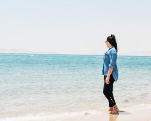 Standing by the water in Doha, Qatar