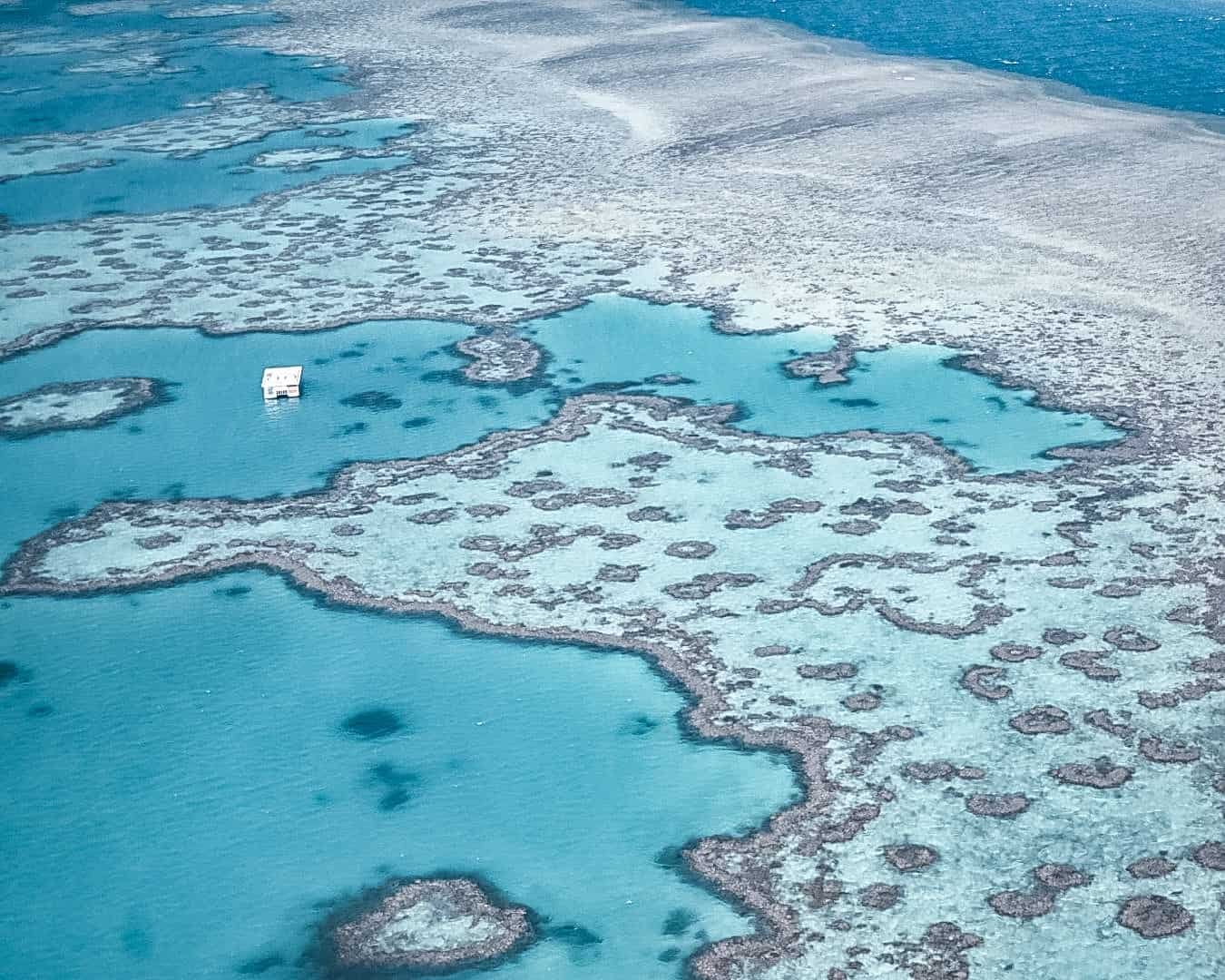 Exploring the Great Barrier Reef by Helicopter- the popular Heart Reef in the Whitsundays