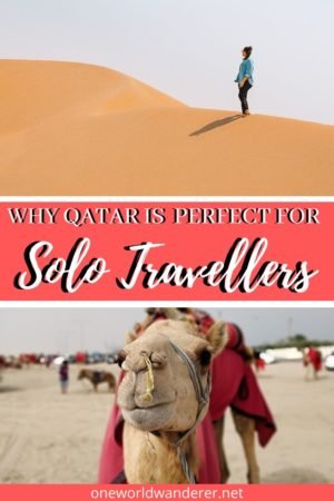 Travelling in Doha, Qatar is a solo traveller destination paradise! It is safe for solo female travellers, it is full of bucket list items, it has stunning desert landscapes, and is full of things to see and do! Travelling to the Middle east is perfect for solo female travellers. Here's why! #solotravel #femaletraveller #middleeast