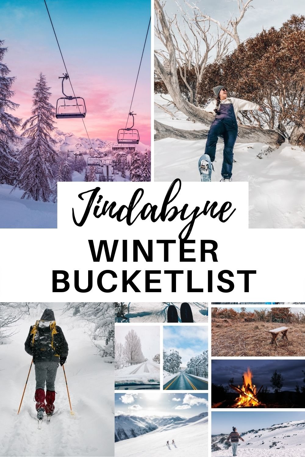 Jindabyne Winter Bucketlist- Everything you should do in Jindabyne in winter including skiing, snowboarding, hiking along Australia's alps, snowshoeing, where to stay, and what to eat